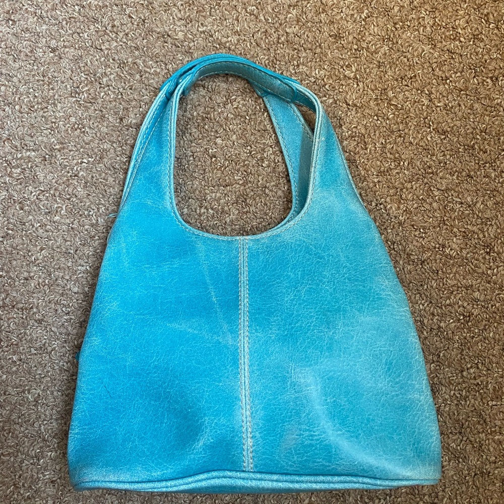 Vintage Small Vibrant Blue Hobo Shoulder Bag